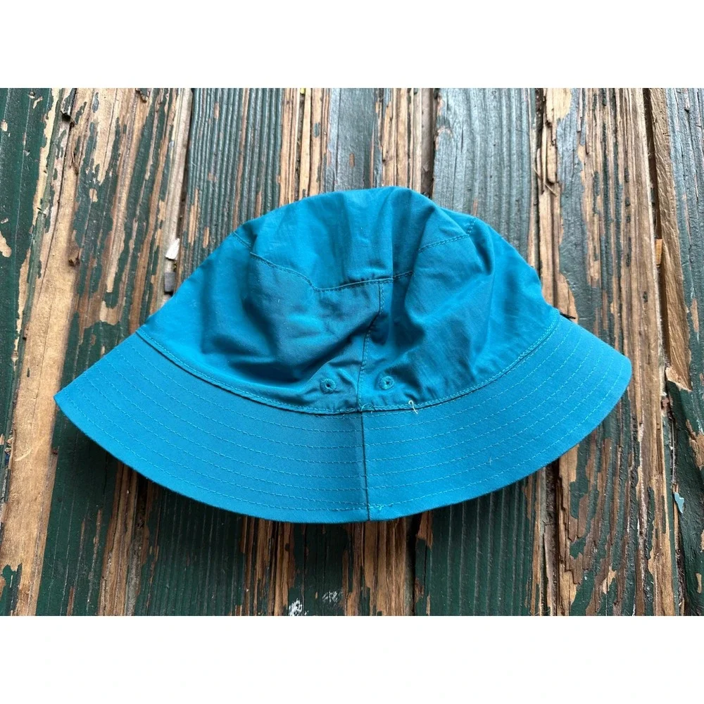 Reversible Teal Bucket Hat Embroidered Cat Paisley Print Sun Hat A3663